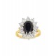 Pre Owned 18ct Gold Sapphire and Diamond Cluster Ring ZB168
